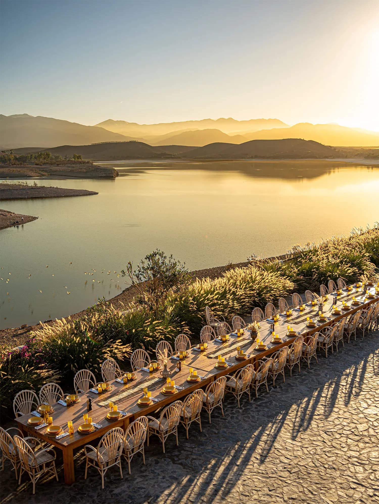 Luxury destination wedding at Pure House On The Lake near Agafay and Marrakech