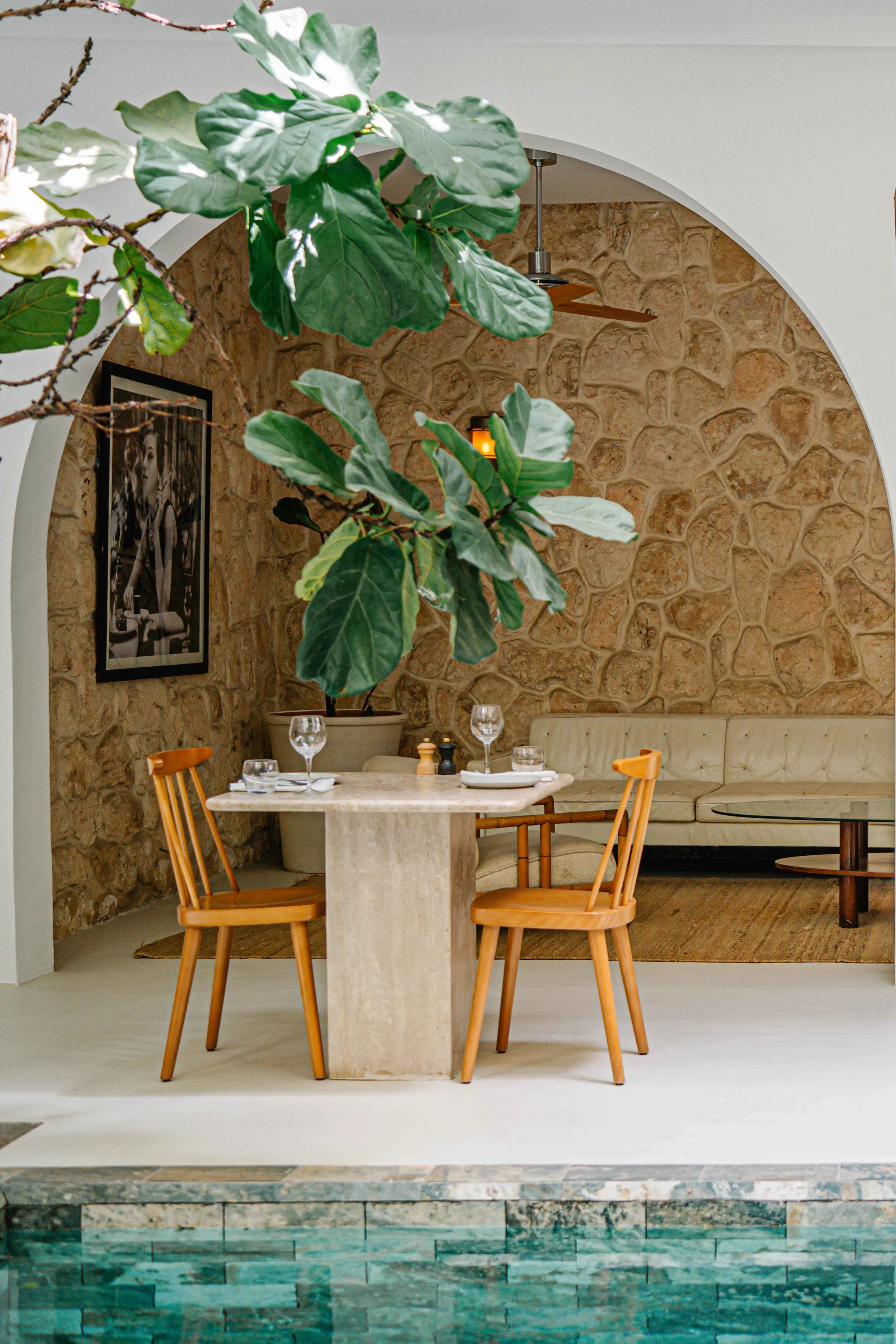 Romantic dining table setup for adults-only in the Marrakech Medina Romantic dining table setup offering authentic Moroccan cuisine at Pure House, a luxury adults-only riad in the Marrakech Medina